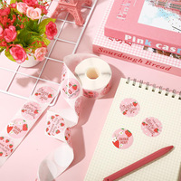 Autocollants d'étanchéité autocollants « Merci » motif fraise d'été, étiquettes imperméables pour emballage cadeau, fournitures de décoration pour fêtes d'anniversaire