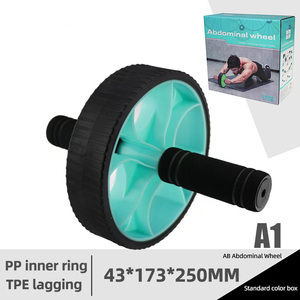 Rodillo de rueda Ab con correa para el pie, doble rueda Ab, potencia Personal, <span class=keywords><strong>gimnasio</strong></span>, rueda Ab, equipo de entrenamiento de fuerza <span class=keywords><strong>deportivo</strong></span> multifunción - Product Image 4