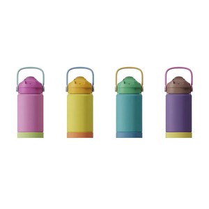 Bouteille d'eau isotherme en acier inoxydable de 12 oz pour enfants avec couvercles optionnels et base en caoutchouc – Vente en gros - Product Image 5