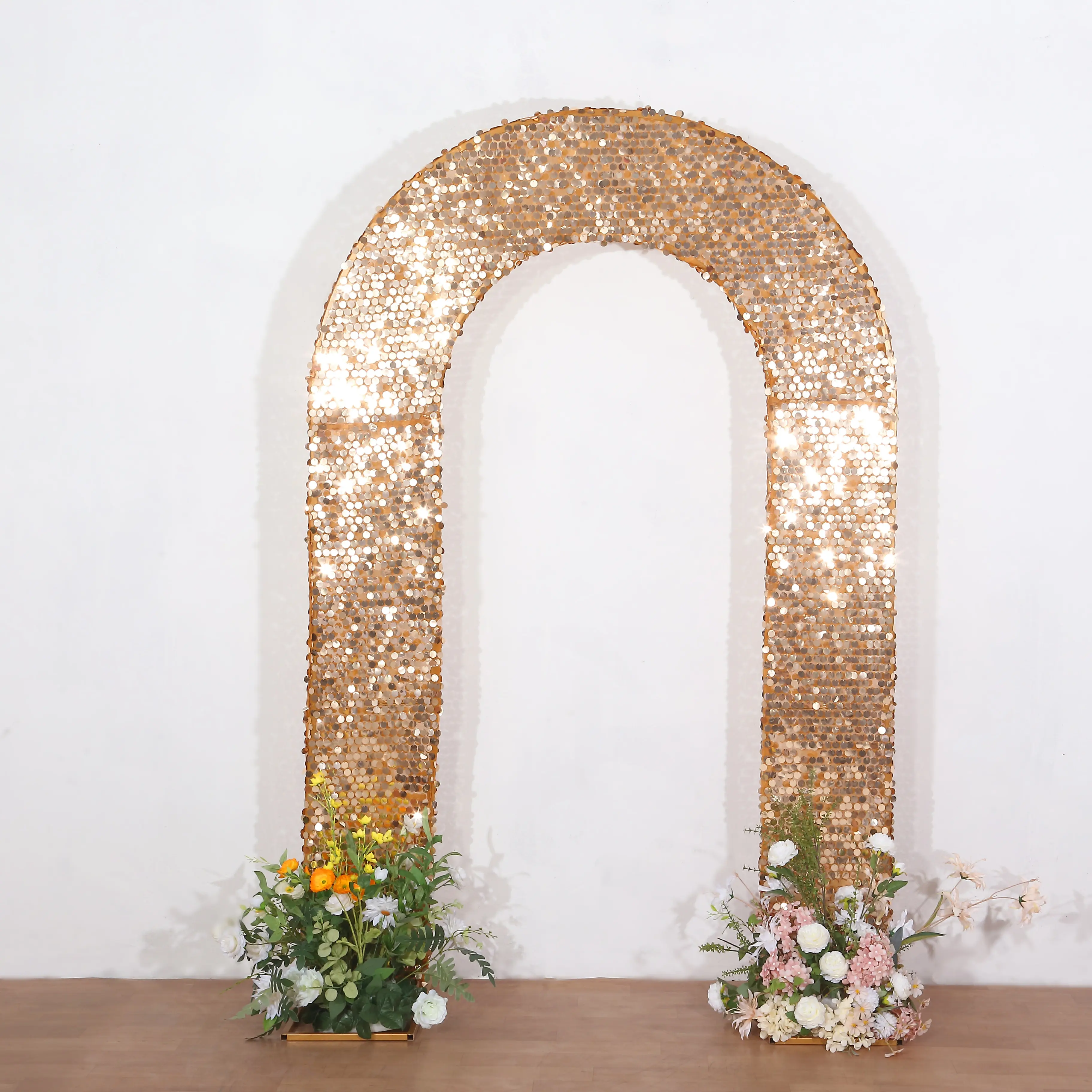 Décoration de fond de mariage arc carré brillant pour décorations d'événements de mariage et de fête d'anniversaire