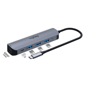 Base de Expansión 5 en 1 Tipo-C 4K Gigabit USB 3.0 para Hub 2.0 de Aluminio, Estación de Acoplamiento USB-Chub Extensora en Stock - Product Image 1