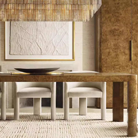 Table à manger de style moderne haut de gamme en bois de burl, table de haute qualité, écologique, durable, ensemble table et chaises simples pour hôtel