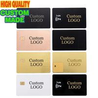 Cartes de visite en métal personnalisées, carte de crédit en métal vierge avec fente pour puce EMV, carte VIP intelligente NFC, gravure au laser DIY