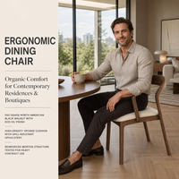 Chaise de salle à manger en bois massif Home Cream Style Modern Simple Back Table Chair Ash Wood Restaurant Tabouret en cuir