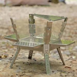 Barbecue portable, foyer, poêle à bois de camping avec vitre de visualisation pour abri, <span class=keywords><strong>chasse</strong></span>, cuisine en plein air, barbecue et chauffage - Product Image 2