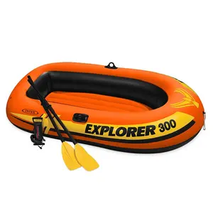 Bán sỉ explorer 300 thuyền inflatable thuyền thuyền-Intex 58332 Explorer 300 Câu Cá Bơm Hơi 3 Người Thuyền Bè Với Bơm & Mái Chèo, Thuyền Thổi
