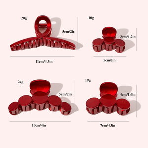 Nouvel An Cheveux Griffes Rouge Festif Géométrique Conception Simple Style Pinces À Cheveux En Plastique Nouvel An <span class=keywords><strong>Chinois</strong></span> Accessoires pour Femmes - Product Image 4