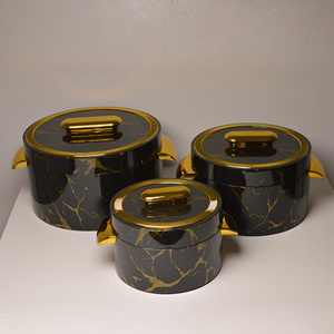 Contenedor de Alimentos Aislado con Revestimiento Interior de Acero Inoxidable, 1L 2L 3.5L, Gran Capacidad, Asa Dorada, Forma Cilíndrica, con Tapa - Product Image 2