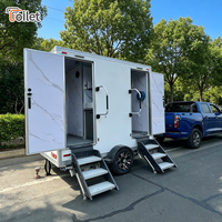 Remorque de toilettes portables de luxe à 2 postes pour festivals et concerts en plein air – Fournisseur mondial de salles de bain mobiles professionnelles