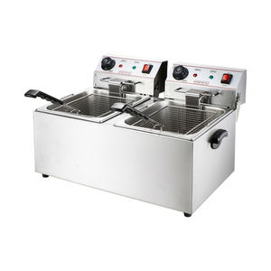 <span class=keywords><strong>Freidora</strong></span> Eléctrica <span class=keywords><strong>de</strong></span> Acero Inoxidable <span class=keywords><strong>de</strong></span> Mesa, Doble, Capacidad <span class=keywords><strong>de</strong></span> <span class=keywords><strong>10</strong></span> <span class=keywords><strong>Litros</strong></span>, <span class=keywords><strong>Precio</strong></span> <span class=keywords><strong>de</strong></span> Fábrica, para Papas Fritas y Pollo Estilo KFC - Product Image 1