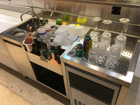 Station de cocktails en acier inoxydable de 3 mètres avec tiroirs pour bar / pub / restaurant