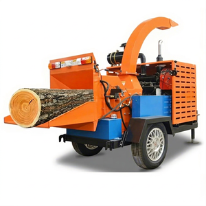 GmbH Shredder VOL-6145 Mobile Diesel Engine <b>Wood</b> Chipper 8t/h Capacity 28HP Gasoline Engine Mobile Machine Garden Forestry - Product Image 1