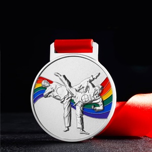 เหรียญจิวยิตสูออกแบบเองราคาถูก เหรียญกีฬาโลหะเปล่าสีทอง เงิน ทองแดง/บรอนซ์ เหรียญรางวัลจิวยิตสูแบบกำหนดเอง - Product Image 2