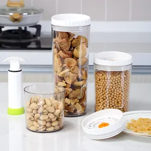 PET stackable food organizer keep vegetable furit fresh box 3pcs set plastic food storage container with sealed lid