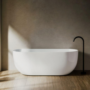 Bồn tắm kết hợp <span class=keywords><strong>massage</strong></span> (sục khí) hiện đại bằng acrylic trắng, tự đứng, dành cho khách sạn, 1-2 người, có chức năng ngâm mình và hệ thống xả nước. - Product Image 4