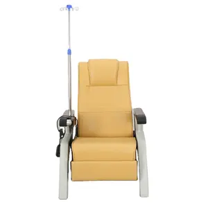 EU-MC504 Luxe Médical Électrique De Haute Qualité Inclinable chaise de transfusion chaise d'infusion avec le poteau et table à manger