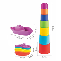 Meilleure Vente : Kit de Jeu Empilable Multistyle pour Bébé – Jouet Écologique en PP Arc-en-ciel Dinosaure Bateau pour l'Éveil des Enfants, Baignoire et Intérieur