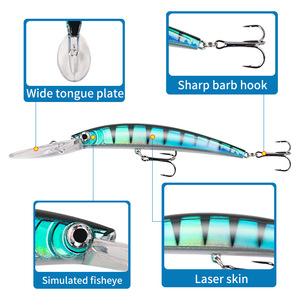 Esca Luya a Lingua Lunga Mino Diving 15.3cm 16g Simulazione con Anello e Perline per Pesca in Acqua Dolce e Mare - Product Image 4