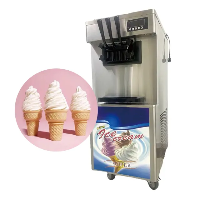 नई व्यावसायिक वाणिज्यिक स्वचालित आइसक्रीम मशीन निर्माता 3 फ्लेवर सॉफ्ट सर्व आइसक्रीम मशीन