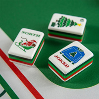 Puzzle de Noël en forme de tuiles de Mahjong, 5 couches, acrylique, 160 pièces, portable, pliable, écologique, pour les fêtes en famille