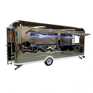 Remorque de restauration commerciale à finition miroir longue et arrondie avec intérieur spacieux pour la vente de restauration rapide et de boissons en ville - Product Image 5