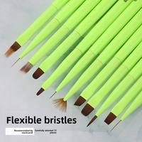 Ensemble de pinceaux à ongles en acrylique professionnels pour salon, avec capuchons de protection, poils fins et doux, outils pour les techniciennes en ongles