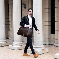 Sac de voyage en cuir véritable pour week-end, sac de voyage en gros, sacs de voyage et bagages