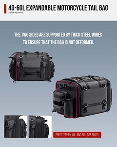 กระเป๋าข้างมอเตอร์ไซค์กันน้ำ 48 ลิตร สำหรับการผจญภัย  ตัวอย่างฟรี  รับทำโลโก้  วัสดุ PVC PU สำหรับการเดินทาง ปั่นจักรยาน ตั้งแคมป์ และเดินป่า - Product Image 6