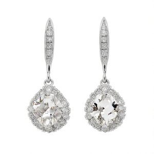 Pendientes colgantes clásicos con forma de gota de agua y diamantes de imitación, chapados en rodio, para mujer, joyería de boda, pendientes colgantes de moda - Product Image 1