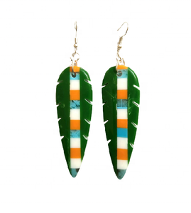 Nouvelles boucles d'oreilles pendantes en forme de feuille en résine incrustée, cadeau de fiançailles pour femme, bijoux fantaisie, artisanat de qualité - Product Image 1