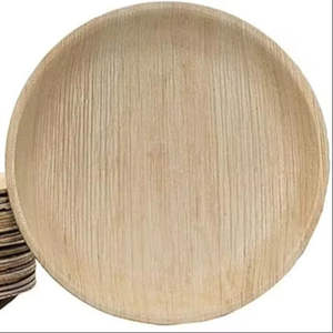 Assiette ronde jetable écologique en feuille de palmier d'arec, assiette de service alimentaire naturelle biodégradable - Product Image 2