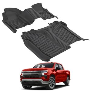 Offre spéciale Tapis de voiture à séchage rapide Tapis de voiture anti-éclaboussures pour Chevrolet Silverado 1500 Crew Cab 2019-2025 sans boîte de rangement - Product Image 1