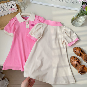 Nouvelle Collection 2025 – Robe Polo en Coton de Haute Qualité pour Filles, Manches Bouffantes, Tailles 6-7 Ans, Idéale pour le Printemps – Vente en Gros - Product Image 3