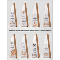 Trophée Pentagramme Personnalisable en Bois de Hêtre 2025 avec Logo Imprimable – Cadeau d'Entreprise Commémoratif pour Employés Exceptionnels
