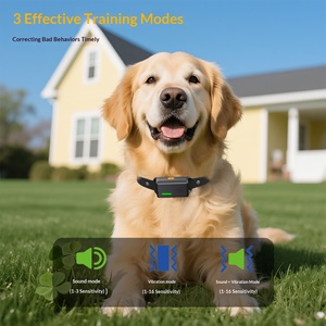 Köpek Eğitim Tasması Uzaktan Kumandalı IP67 Su Geçirmez Uzun Mesafe Havlama Önleyici LED Göstergeli <span class=keywords><strong>2</strong></span>'si <span class=keywords><strong>1</strong></span> Arada Silikon PC Otomatik - Product Image 2