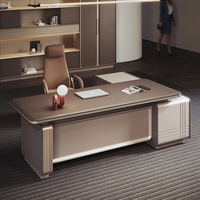 Escritorio Ejecutivo Moderno en Forma de L, Muebles de Oficina de Madera MDF, Duradero, Ergonómico, con Cajones, Resistente al Agua, para Villa