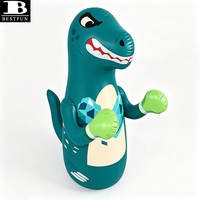 Sac de frappe gonflable dinosaure durable à rebond immédiat avec base, jouet d'éveil pour tout-petits pour le plaisir en intérieur et en extérieur
