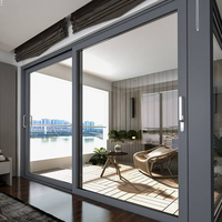 Fenêtre coulissante moderne, balcon isolé acoustiquement, isolation phonique, verre trempé creux du sol au plafond, portes et fenêtres de cuisine en aluminium
