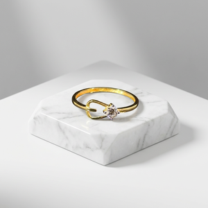 Minimalist 14K <b>Gold</b> <b>Cocktail</b> <b>Ring</b> with Elegant Open Design Stylish Women's Jewelry for Wedding and Special Occasions - Product Image 2