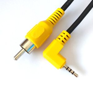 Adaptateur audio stéréo en forme de L 2,5 mm 4P vers RCA, câble AV avec gaine en PVC pour TV, <span class=keywords><strong>DVB</strong></span>, HDTV, lecteurs DVD - Product Image 1