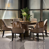 2024 vente chaude conception de luxe table à manger en marbre artificiel ensemble avec 10 chaises de salle à manger meubles de salle à manger
