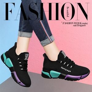 Zapatillas Deportivas Casuales Transpirables Blancas y Negras para Mujer, al por Mayor de Fábrica, Baratas, con Plataforma - Product Image 4