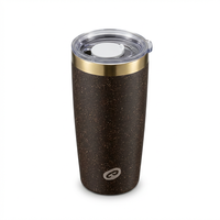 OEM Gobelet Isotherme 10oz Double Paroi Inox Marc De Café RPP Écologique Bureau Trajet Personnalisé