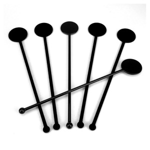 Cocktail Stirrer 180Mm <b>Plastic</b> Round Head Black White Transparent For Coffee Cocktail Mixing - Product Image 4