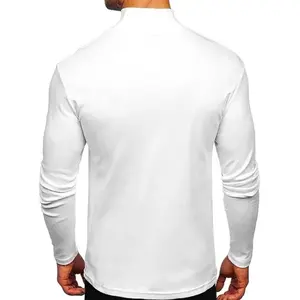 Yetta Men's Long Sleeve Russian <b>Collar</b> Slim Fit <b>T</b>-<b>Shirt</b> Waffle Fabric Cotton 220g Silk Screen Printing Casual Wear Adult Size Re - Product Image 1