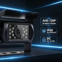 Caméra de recul automatique pour camion à vision nocturne infrarouge 360°, étanche IP68 720P/1080P AHD avec connecteur aviation pour bus, fourgonnette, remorque