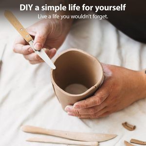 57 יחידות סט כלי פיסול וגילוף מחימר עץ למתחילים ולמומחים - עבודות יד אמנותיות לילדים לבית הספר - צהוב - Product Image 6