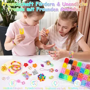 36 Grid 2600+ Rainbow Color Rubber Bands Box Loom Bands Diy Jewelry Making Set For Making Bracelet For Birthday Gift
