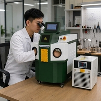 Machine de soudage laser YAG 200W pour bijoux, soudeuse par points portable de type armoire fermée pour la réparation de bagues en or et en argent