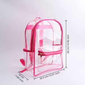 Custom Wholesale Unisex Clear PVC <b>Backpack</b> Zipper Closure Letter Large Capacity Outdoor <b>Waterproof</b> <b>School</b> Fashion <b>Backpack</b> - Product Image 4